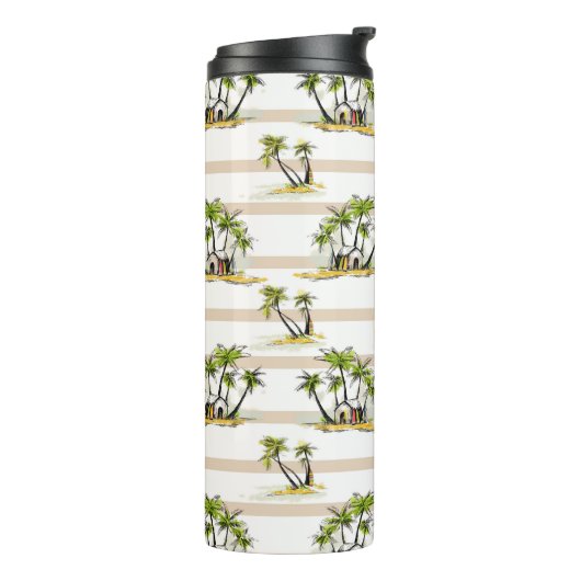 Tropische mantel en palmen thermosbeker (Gedraaid links)