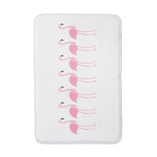 Tropische marchingroze flamingos badmat (Voorkant Verticaal)