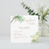 Tropische Margaritas & Tacos Verlovingspartij Kaart (Staand voorkant)