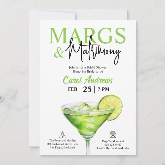 Tropische Margs & Huwelijk Vrijgezellenfeest Kaart (Voorkant)