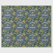 Tropische Marine Blue Go Bananas Verjaardag Banaan Cadeaupapier (Vlak)