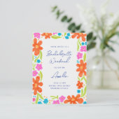 Tropische Marker schets Bloem Border Bachelorette Briefkaart (Staand voorkant)