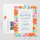 Tropische Marker schets Bloem Border Bachelorette Briefkaart (Voorkant / Achterkant)