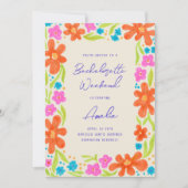 Tropische Marker schets Bloem Border Bachelorette Kaart (Voorkant)