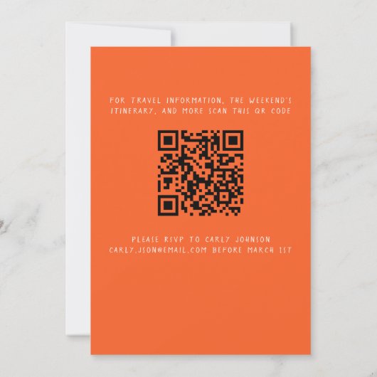 Tropische Marker schets Bloem Border Bachelorette Kaart (Achterkant)