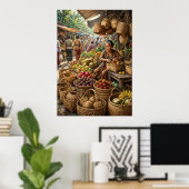Tropische Marktfotografieposter Poster (Thuiskantoor)