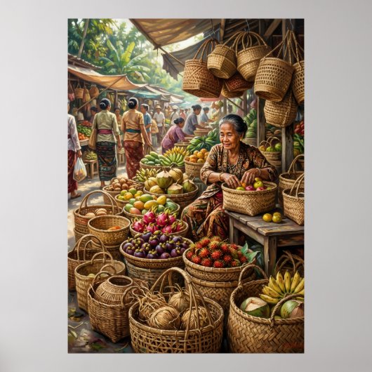 Tropische Marktfotografieposter Poster (Voorkant)