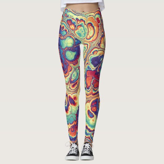 Tropische Marmeren Radiance Leggings (Voorkant)