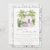 Tropische Marokkaanse Binnenplaats Waterverf Bruil Bedankkaart (Voorkant)