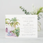 Tropische Marokkaanse binnenplaats Waterverf bruil Kaart (Staand voorkant)