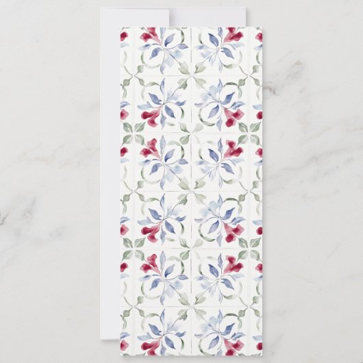 Tropische Marokkaanse Deuropening Wedding Menu Kaa Kaart (Achterkant)