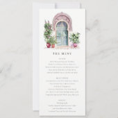 Tropische Marokkaanse Deuropening Wedding Menu Kaa Kaart (Voorkant)