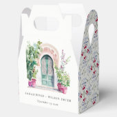 Tropische Marokkaanse Doorway Waterverf bruiloft Bedankdoosjes (Geopend)