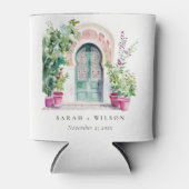 Tropische Marokkaanse Doorway Waterverf bruiloft Blikjeskoeler (Voorkant)