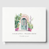 Tropische Marokkaanse Doorway Waterverf bruiloft Gastenboek (Voorkant)