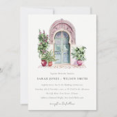 Tropische Marokkaanse Doorway Waterverf bruiloft Kaart (Voorkant)