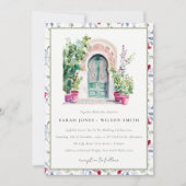 Tropische Marokkaanse Doorway Waterverf bruiloft Kaart (Voorkant)