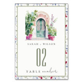 Tropische Marokkaanse Doorway Waterverf bruiloft Kaart (Achterkant)