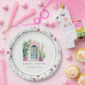 Tropische Marokkaanse Doorway Waterverf bruiloft Papieren Bordje (Feest)