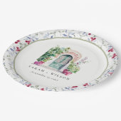 Tropische Marokkaanse Doorway Waterverf bruiloft Papieren Bordje (Gekanteld)