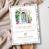 Tropische Marokkaanse Doorway Waterverf bruiloft Save The Date