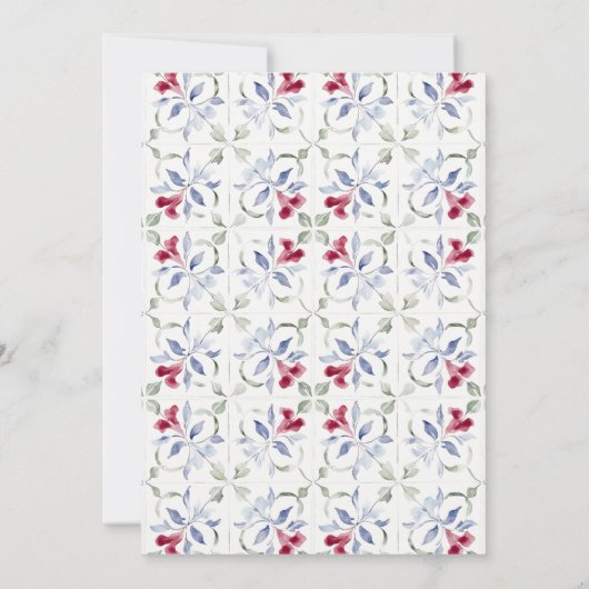 Tropische Marokkaanse Doorway Waterverf bruiloft Save The Date (Achterkant)