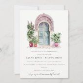 Tropische Marokkaanse Doorway Waterverf Verloving Kaart (Voorkant)