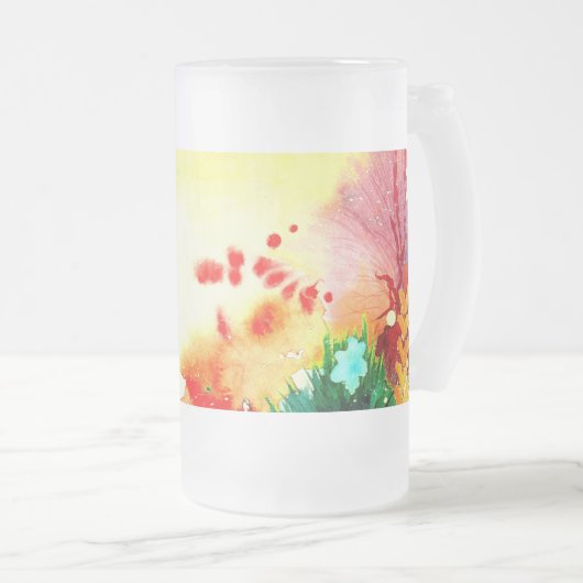 Tropische. Matglas Bierpul (Voorkant rechts)