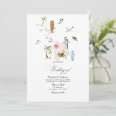 Tropische Maui - Hawaii bestemming bruiloft Kaart (Staand voorkant)