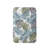 Tropische Mauve Green Palm laat Waterverf kunst Badmat (Voorkant Verticaal)