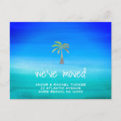 Tropische mededeling van de Neon Beachy Palm Movin Briefkaart (Voorkant)