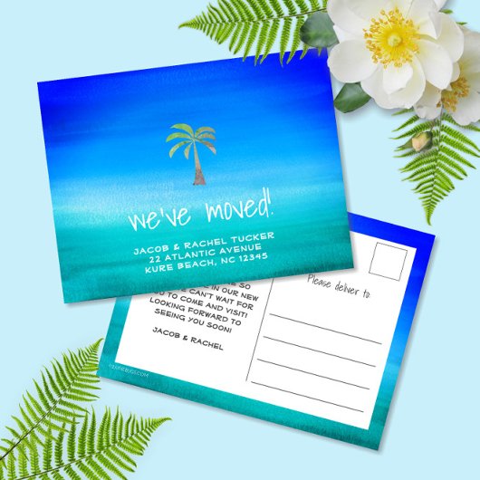 Tropische mededeling van de Neon Beachy Palm Movin Briefkaart