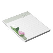 Tropische Medinilla Bloem Groene Vaas Naam Lined Notitieblok (Schuin)