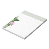 Tropische Medinilla Bloem Groene Vaas Naam Lined Notitieblok (Linkerzijde)
