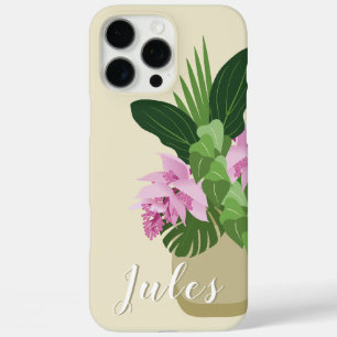 Tropische Medinilla Roze Bloem Geel Vaas Naam iPhone 16 Pro Max Hoesje