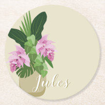 Tropische Medinilla Roze Bloem Geel Vaas Naam