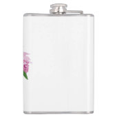 Tropische Medinilla Roze Bloem Geel Vaas Wit Heupfles (Achterkant)