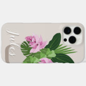 Tropische Medinilla Roze Bloem in Beige Vaas Naam Case-Mate iPhone Case (Achterkant (horizontaal))