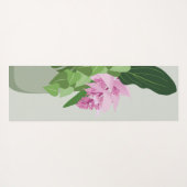 Tropische Medinilla Roze Bloem in Groene Vaas Yogamat (Achterkant (horizontaal))