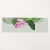 Tropische Medinilla Roze Bloem in Groene Vaas Yogamat (Voorkant (horizontaal))