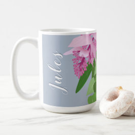 Tropische Medinilla Roze Bloem op Blauw Naam toevo Koffiemok