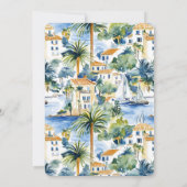 Tropische mediterrane bruiloft kaart (Achterkant)