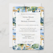 Tropische mediterrane bruiloft kaart (Voorkant)