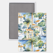 Tropische mediterrane bruiloft magneet (Voorkant / Achterkant)