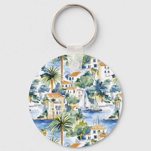 Tropische mediterrane bruiloft sleutelhanger (Voorkant)