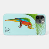 Tropische Meerkleurige Ara Vogel & Monogram Case-Mate iPhone Case (Achterkant (horizontaal))