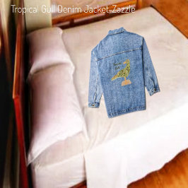 Tropische meeuw denim jacket