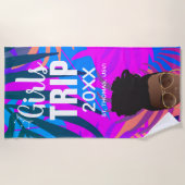 Tropische meiden, jaar, naam, zwarte vrouw strandlaken (Voorkant)