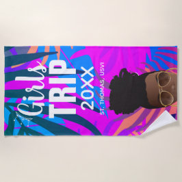 Tropische meiden, jaar, naam, zwarte vrouw strandlaken