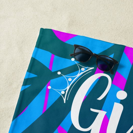 Tropische meiden, jaar, naam, zwarte vrouw strandlaken (In situ)